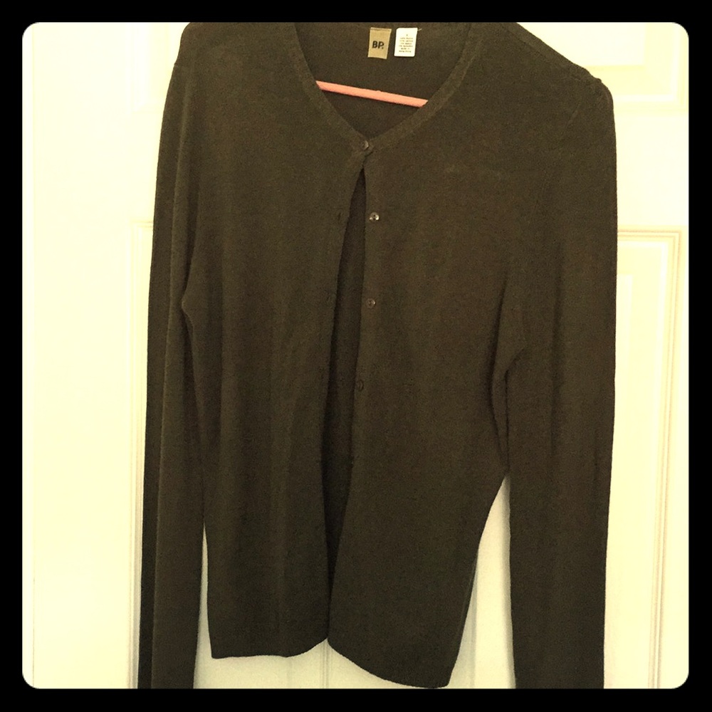 Olive green long sleeve cardigan sweater